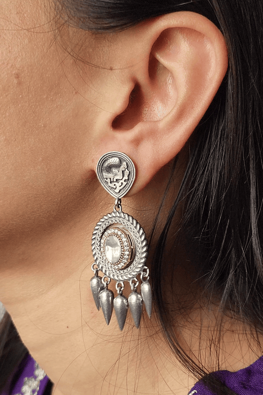 Polki & Silver Fusion Earrings