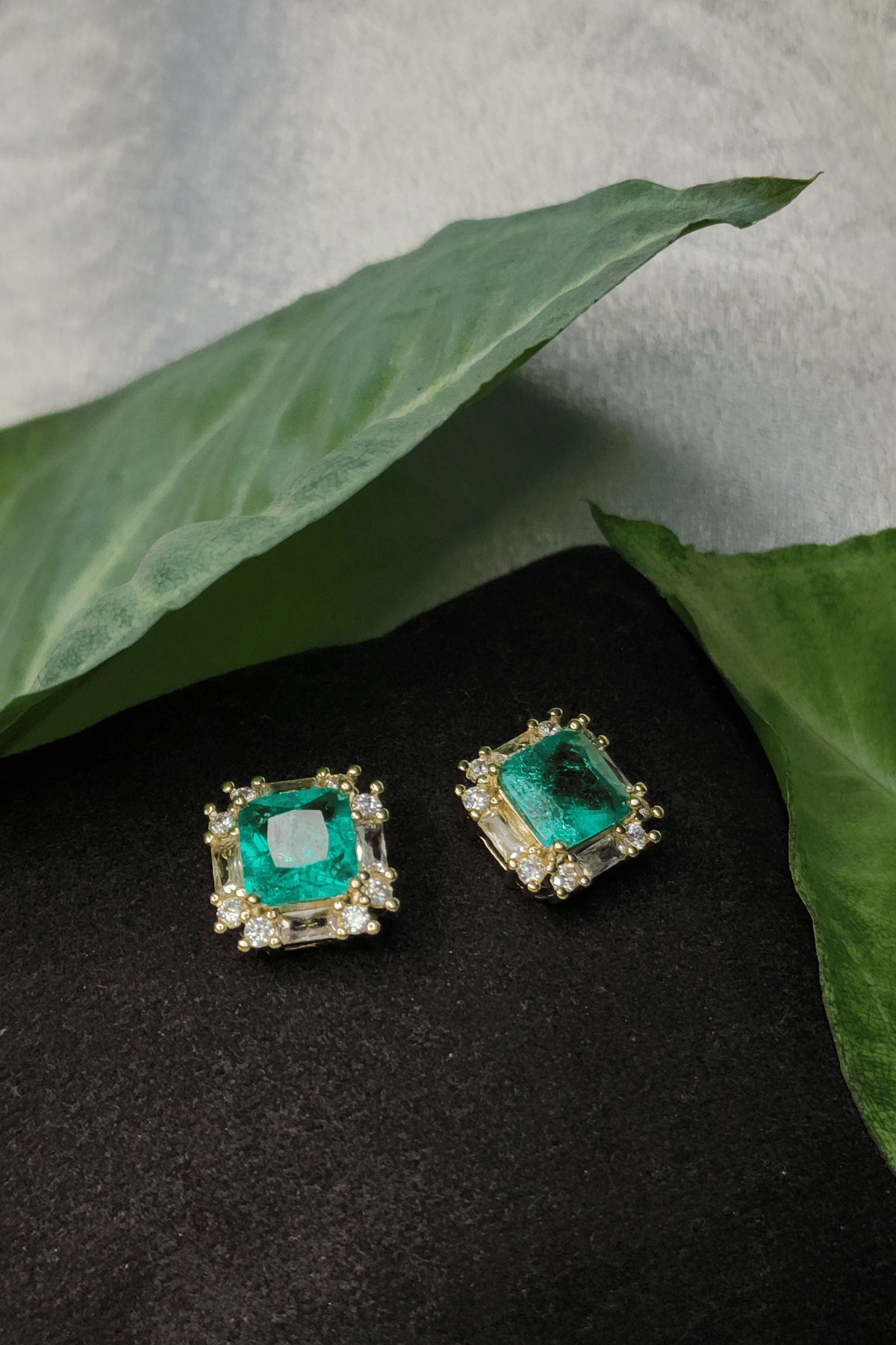 Emerald Doublet Studs