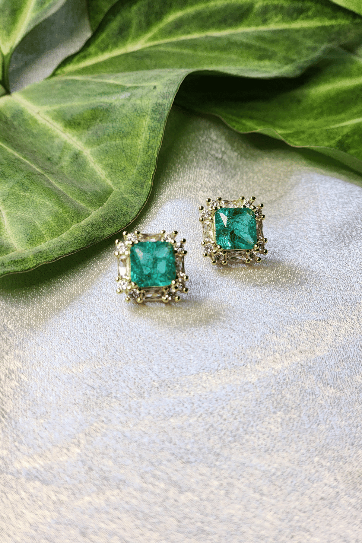 Emerald Doublet Studs