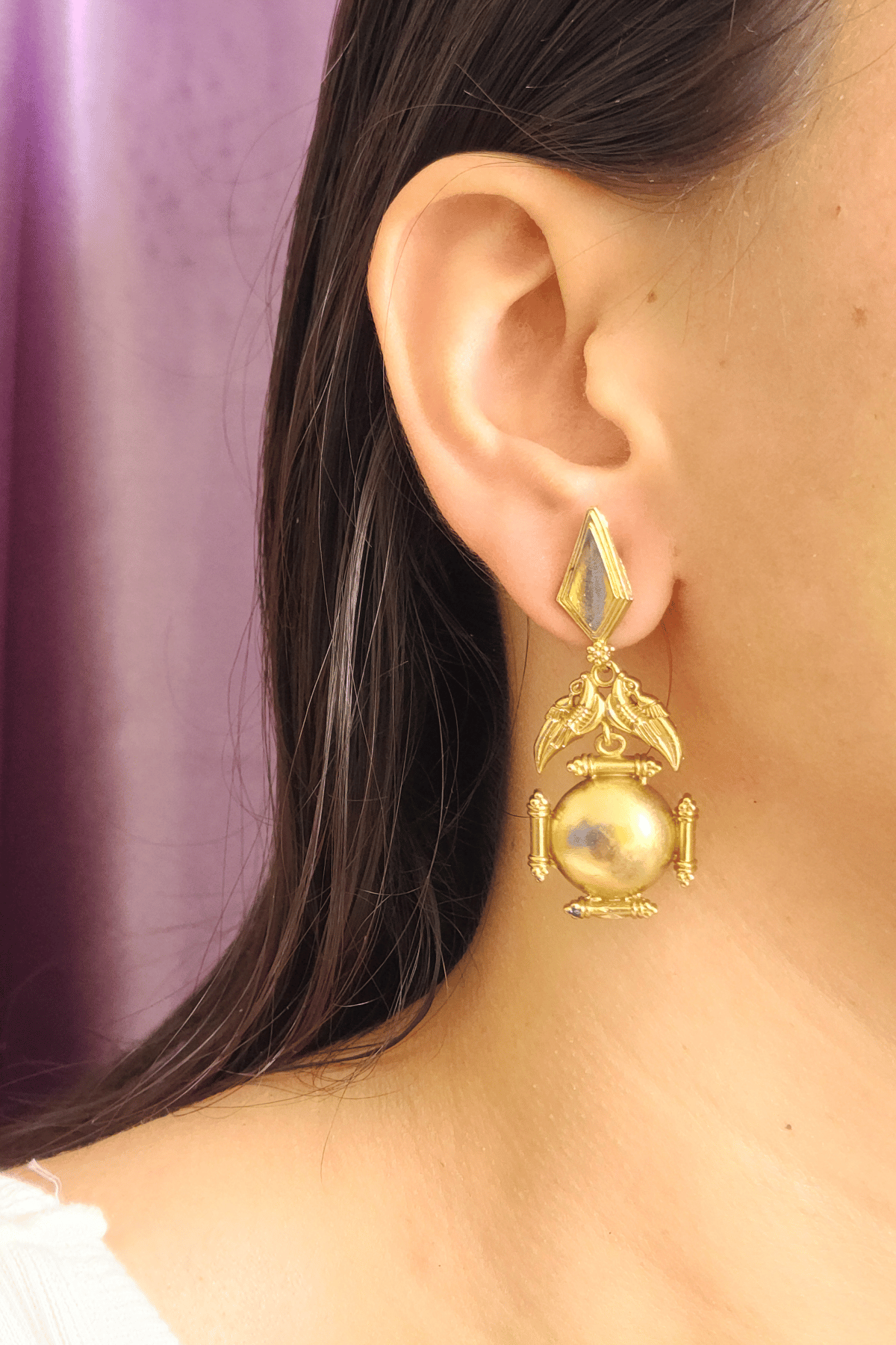 Antique Gold Polish Earrings