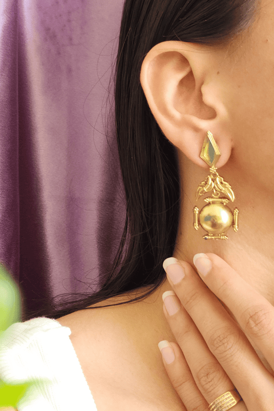 Antique Gold Polish Earrings