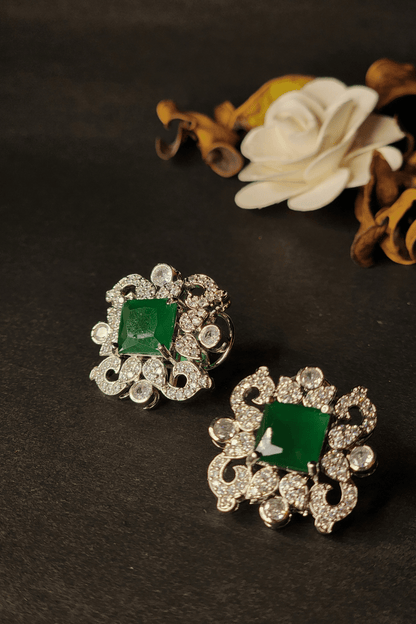 Nita Ambani Inspired Emerald Doublet Necklace & Earrings