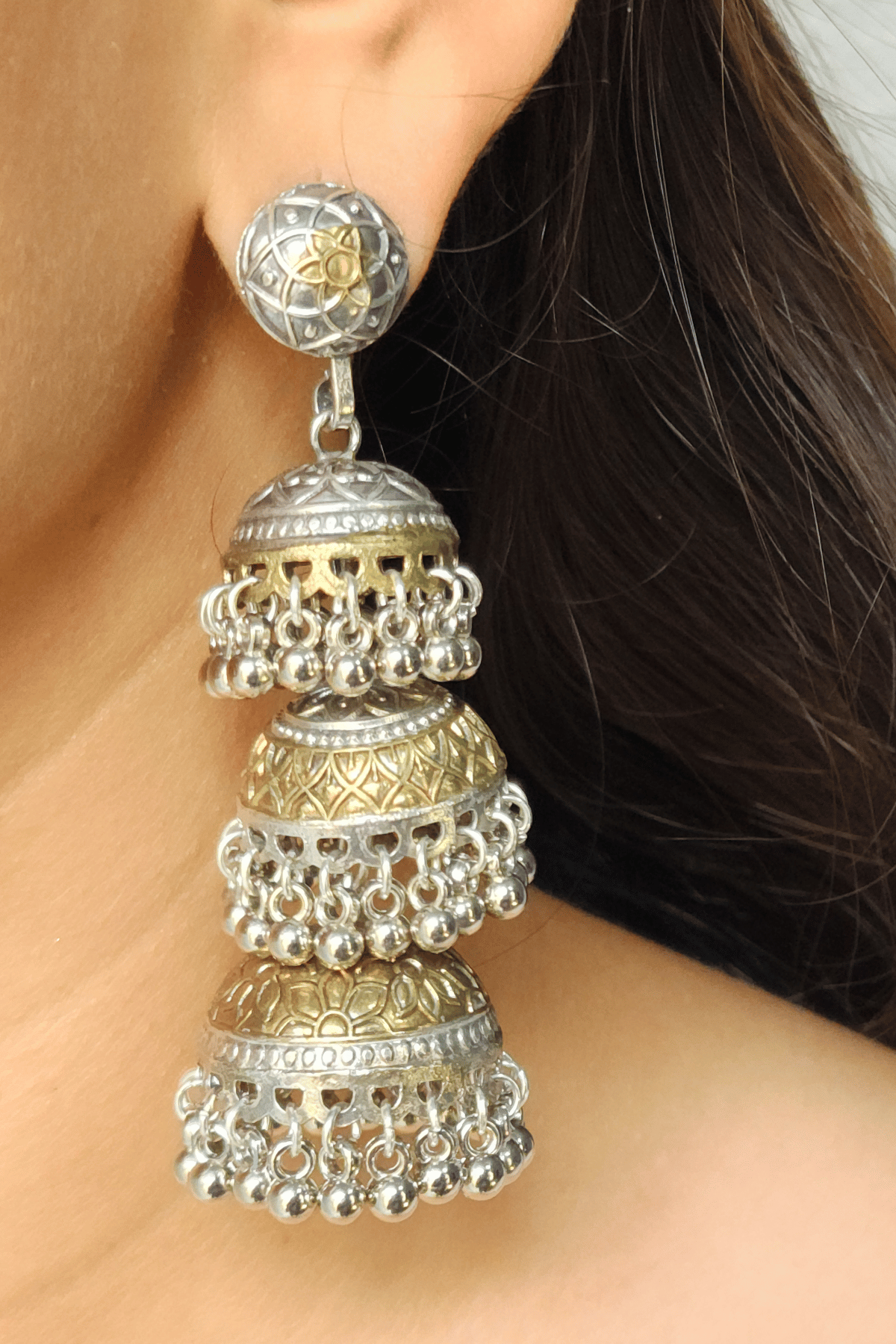 Triple Line Alia Bhatt Inspired Jhumka