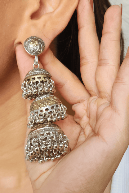 Triple Line Alia Bhatt Inspired Jhumka